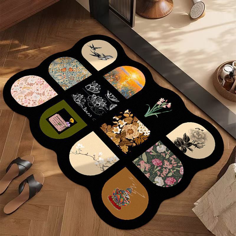 Artistic Floral Patterned Area Rug Kalsten