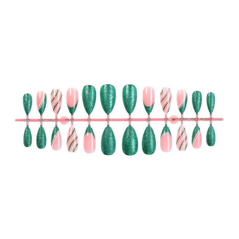 Creative nail set with glitter and marbling effect Kalsten