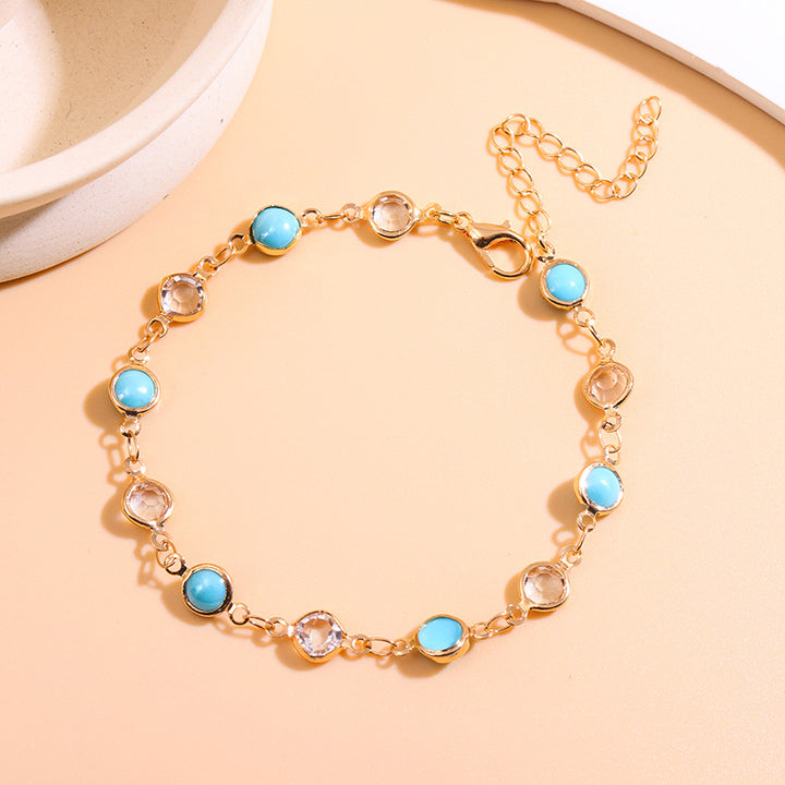 Elegant Beaded Charm Anklet Kalsten