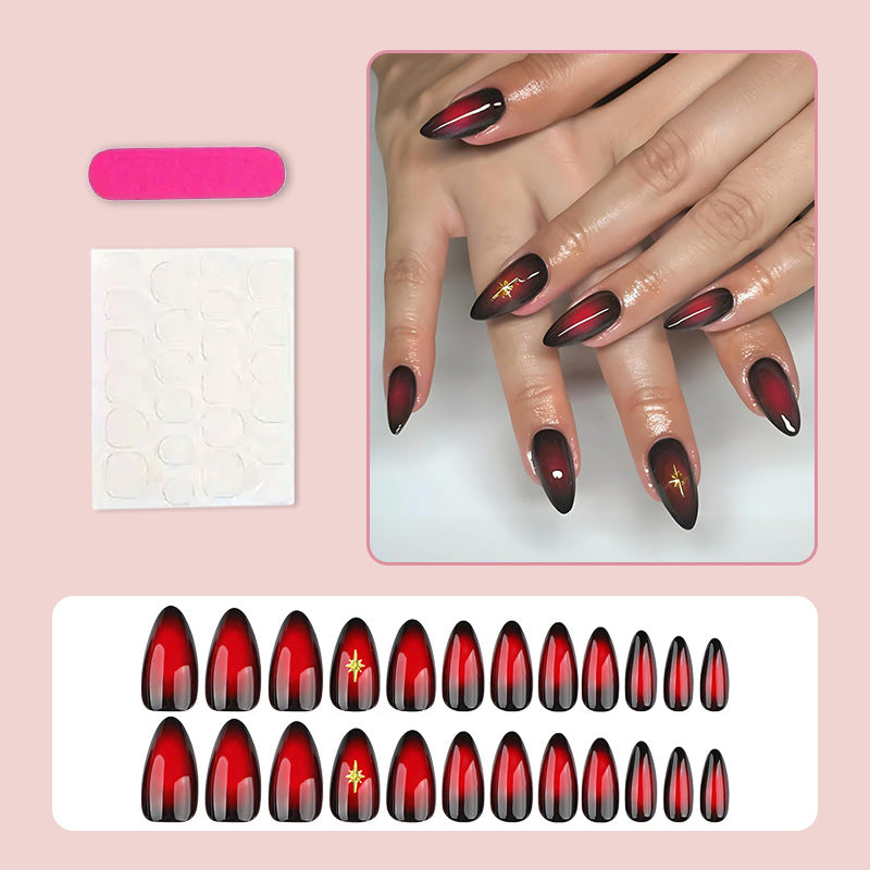 Artificial nail set with elegant gradient and glitter details Kalsten