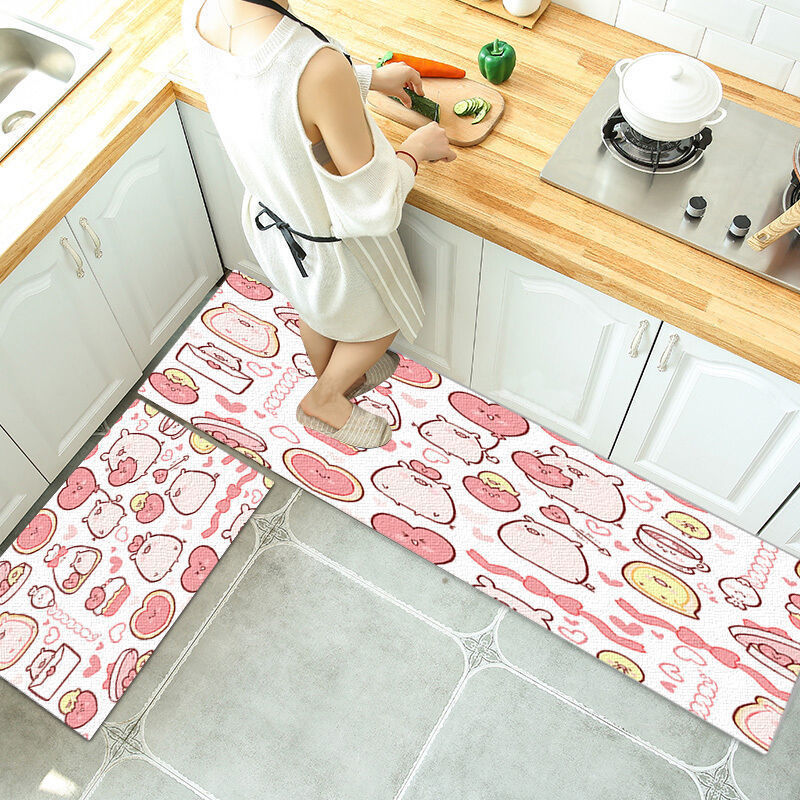Whimsical Cartoon-Themed Kitchen Mat