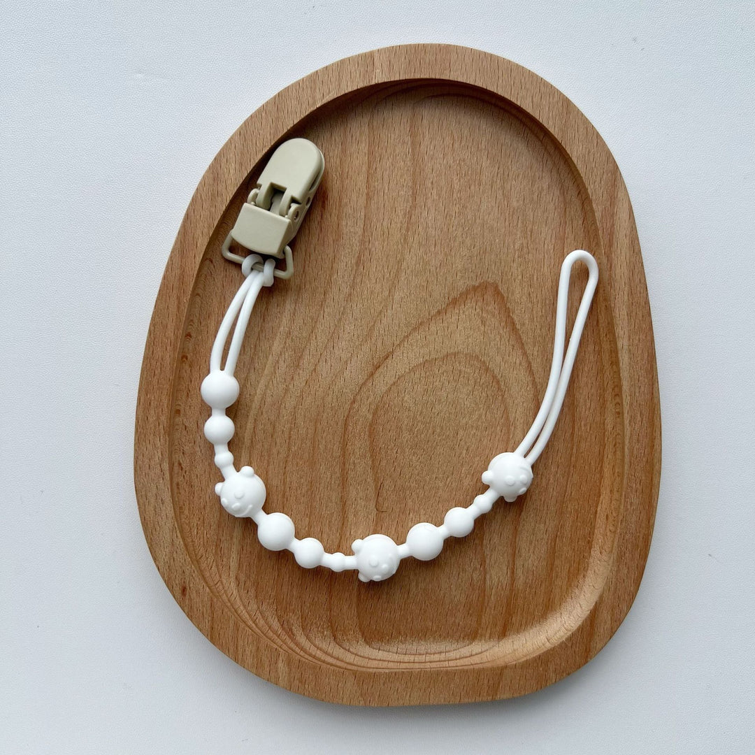 Silicone Beaded Pacifier Clip with Safety Lock
