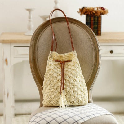 Macrame Shoulder Bag with Elegant Tassel Decoration Kalsten