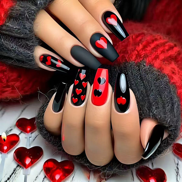 Artificial nails with Romantic Heart Design Kalsten