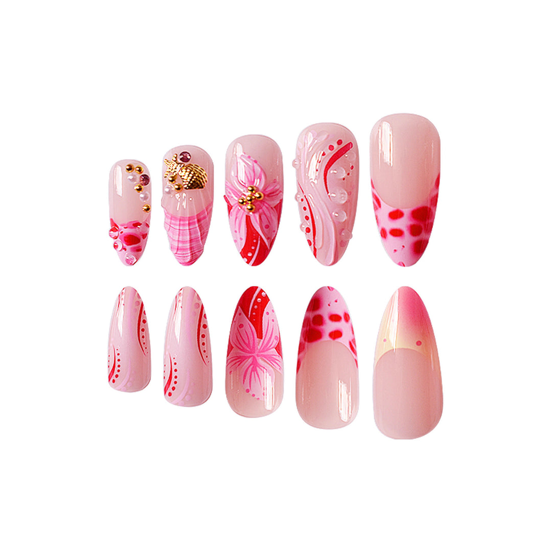 Floral Design Stiletto Press-On Nails Kalsten