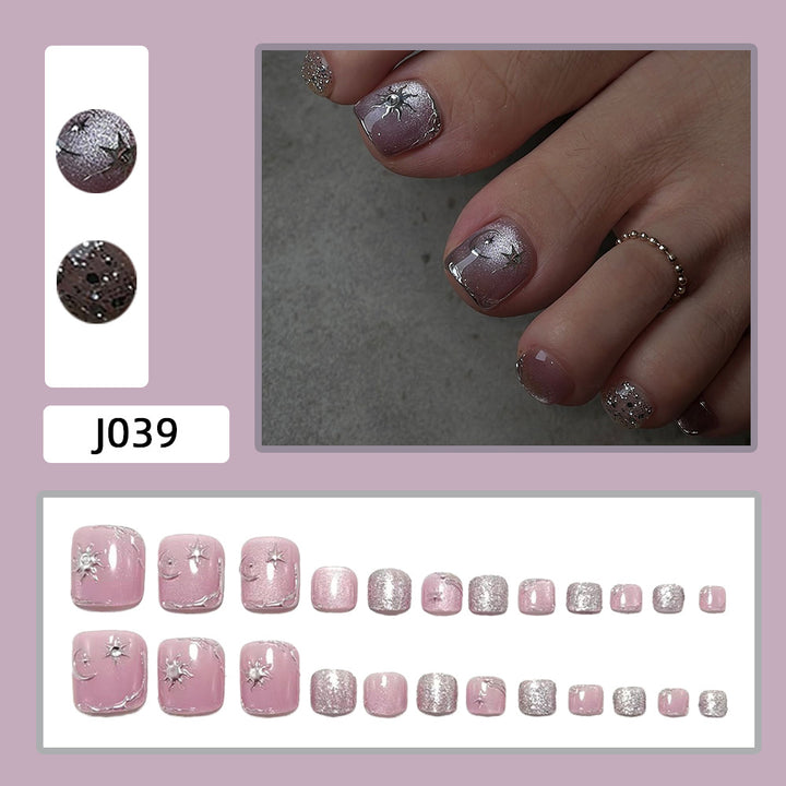 Nail art set with silver star and glitter accents Kalsten