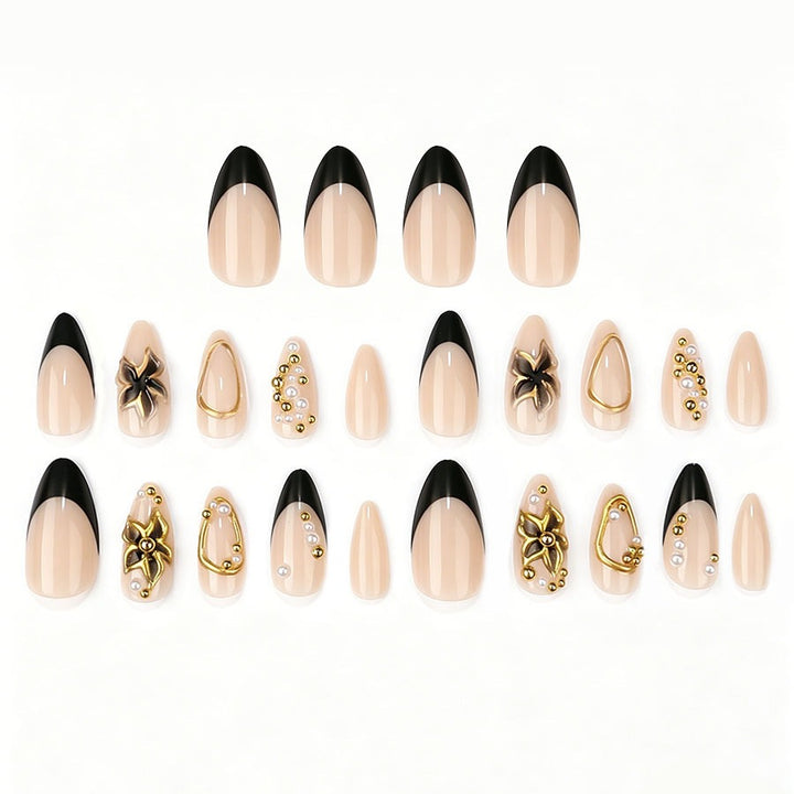Elegant artificial nails with pearl and gold accents Kalsten