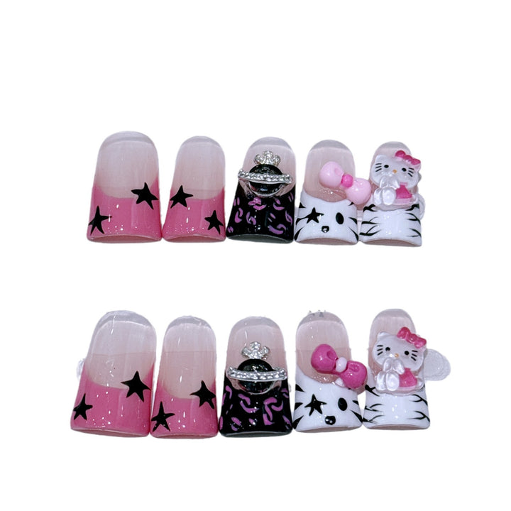 Decorative Character-Themed Press-On Nail Art Set