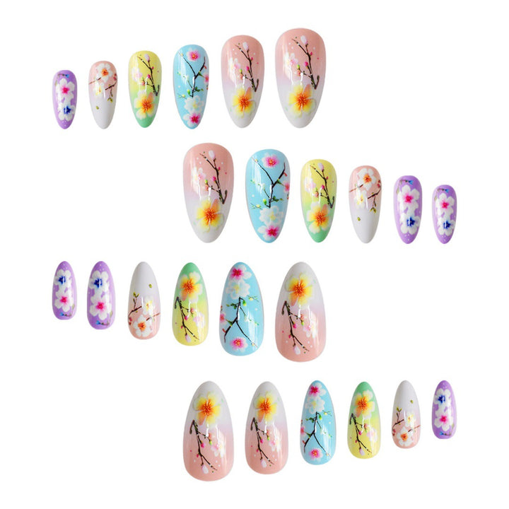 Artistic Floral Press-On Nail Art Extensions Kalsten