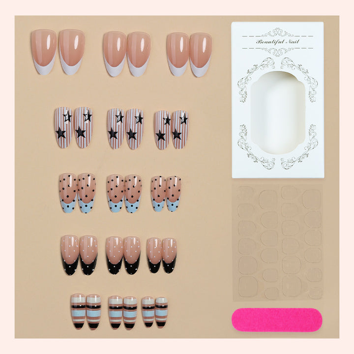 Creative Nail Art Set with Unique Geometric and Colorful Designs Kalsten