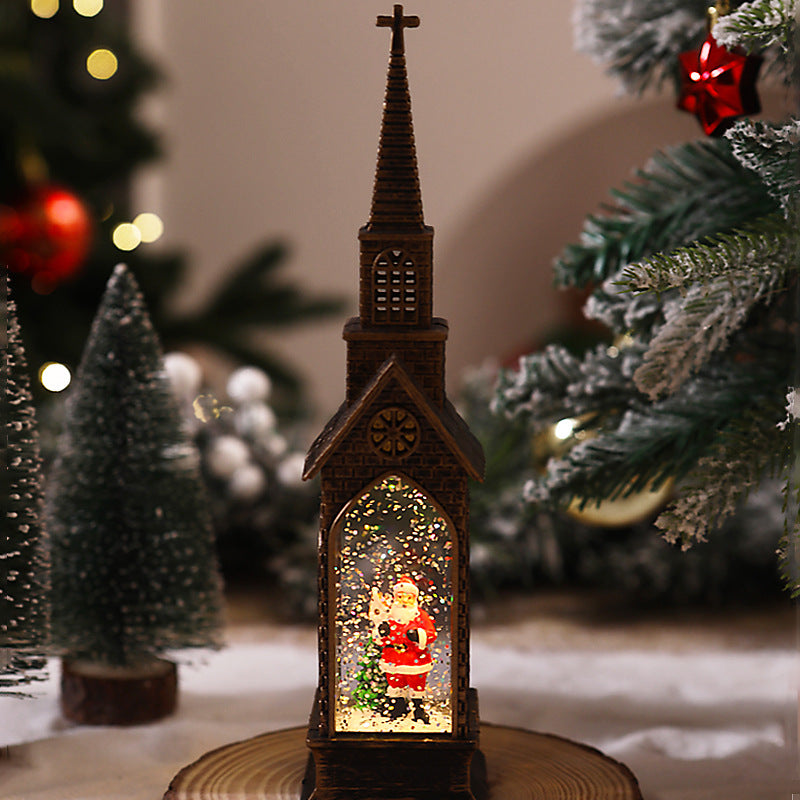 Nostalgic Christmas lantern with movable Santa motif Kalsten