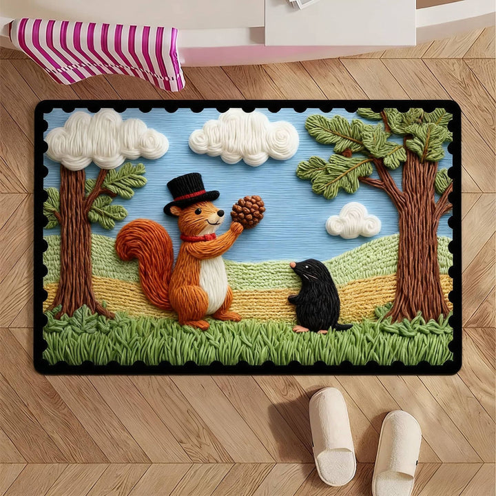 Cartoon Animal-Themed Bath Mat