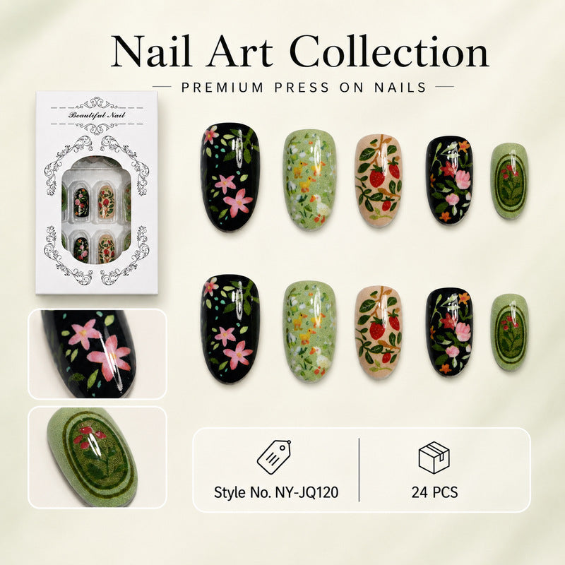 Artificial nails with floral design Kalsten