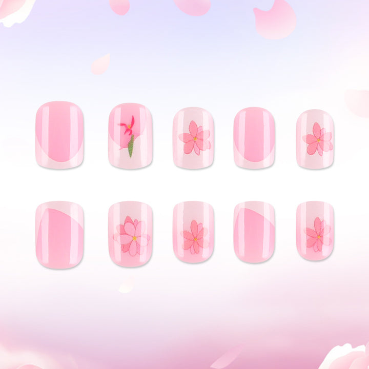 Floral Design Press-On Nail Art Kalsten