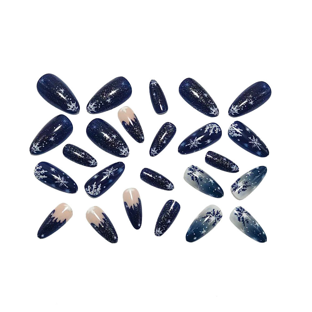 Creative artificial nails in winter snowflake design Kalsten