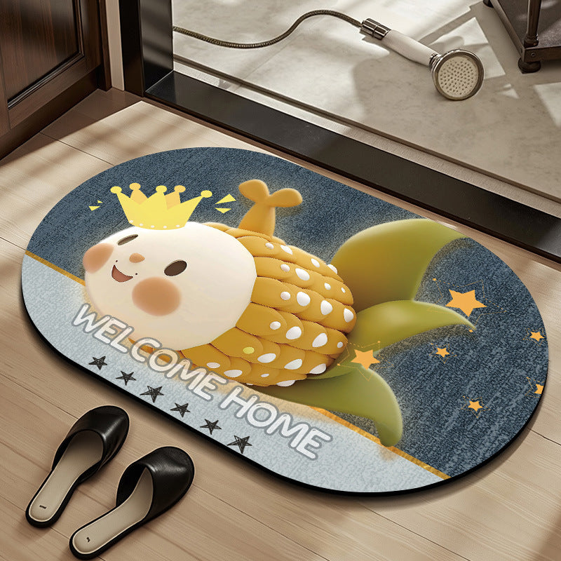 Whimsical Cabbage-Themed Welcome Mat Kalsten