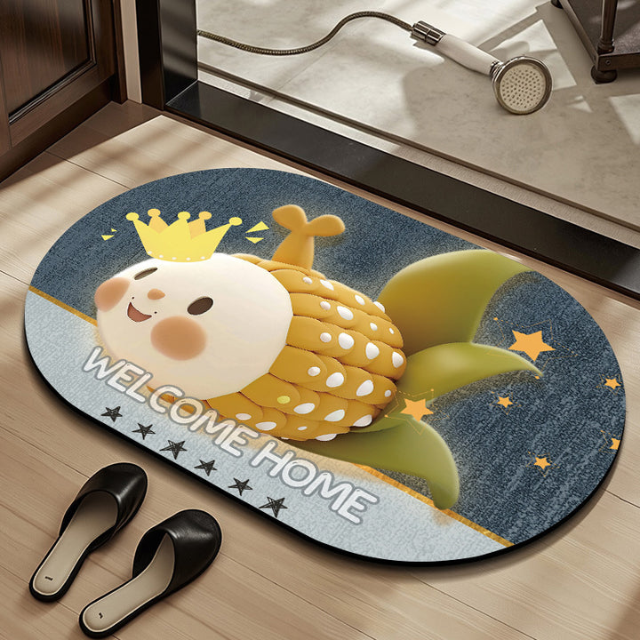 Whimsical Cabbage-Themed Welcome Mat Kalsten
