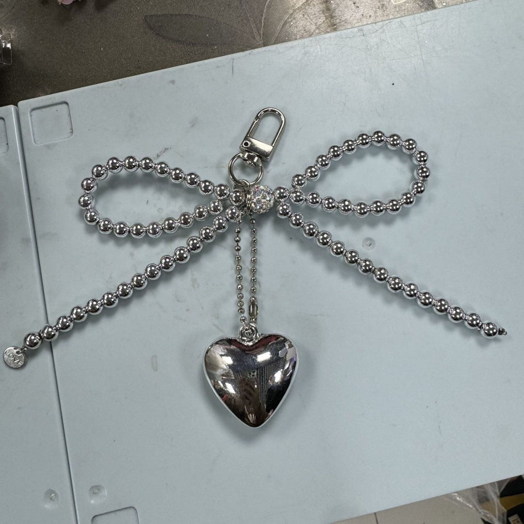 Beaded Heart Pendant Keychain Holder Kalsten