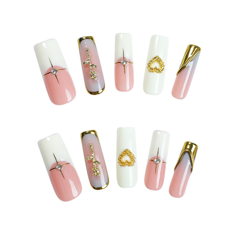 Acrylic nail set with glamorous decorations Kalsten