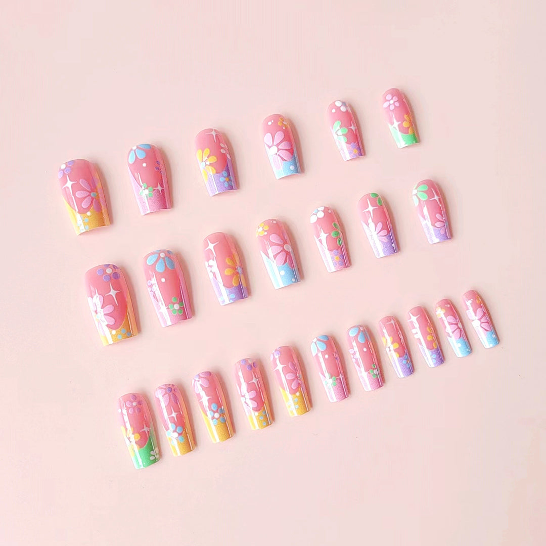Artificial nail tips with floral designs Kalsten