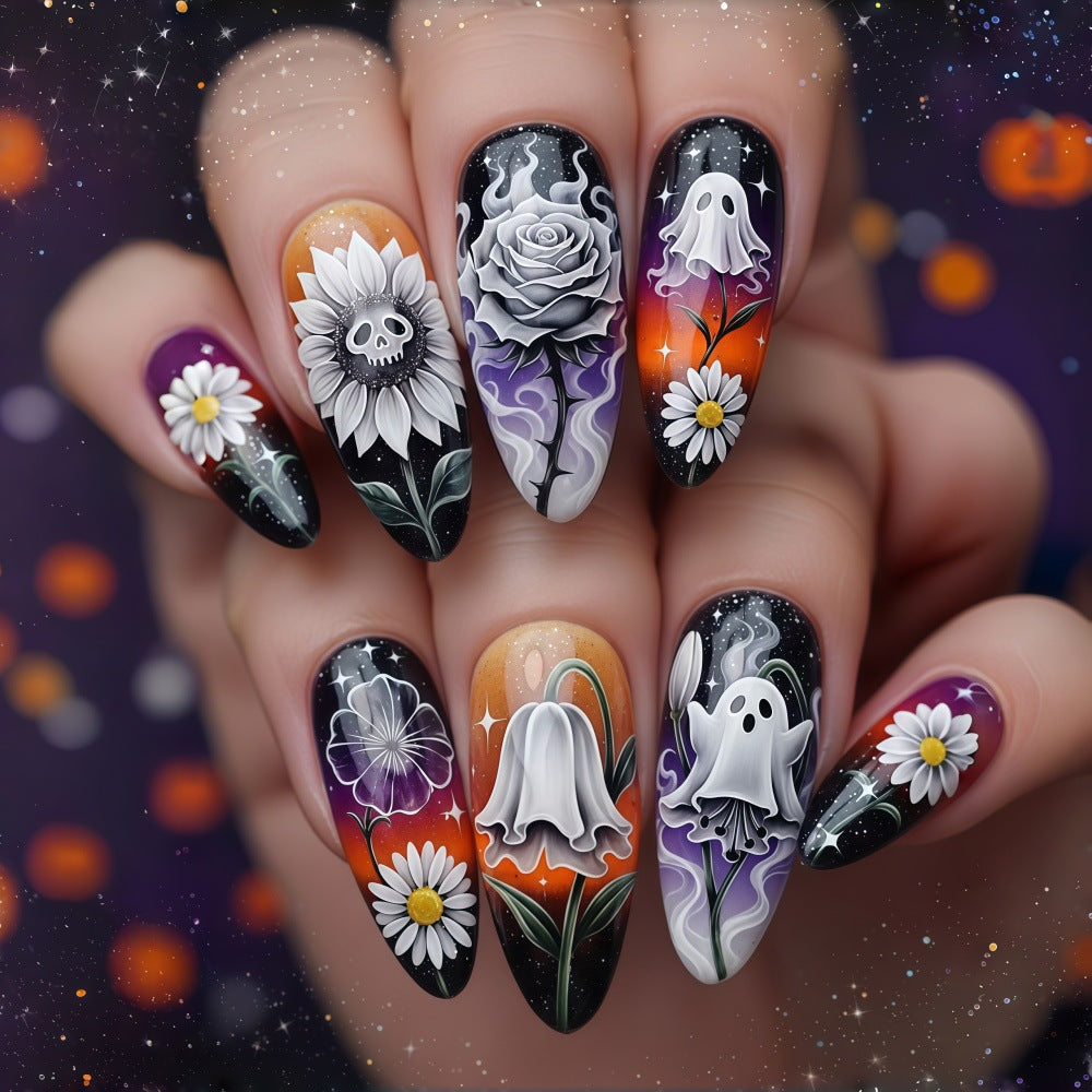 Creative artificial nails in spooky Halloween design Kalsten