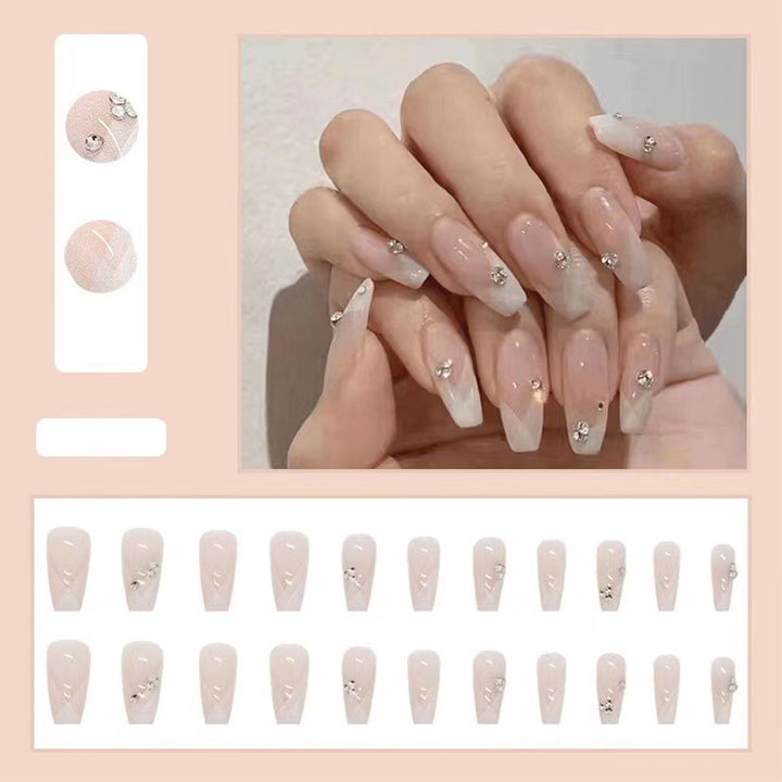 Sparkling Rhinestone Press-On Nail Set Kalsten