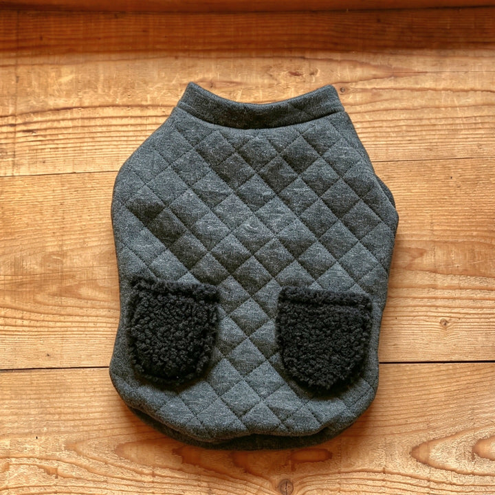 Quilted Sherpa-Pocket Dog Sweater Vest