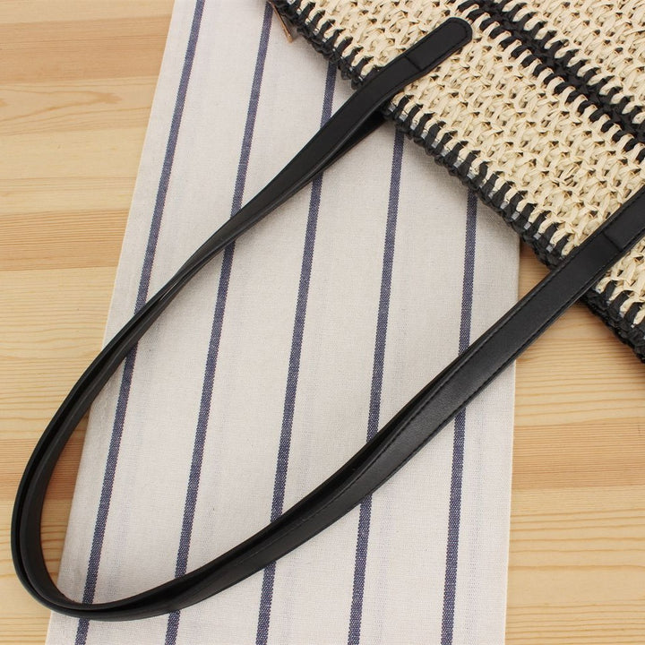 Fashionable beach bag made of woven natural material with elegant straps Kalsten