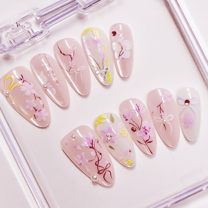 Floral Pattern Gel Nail Art Kalsten