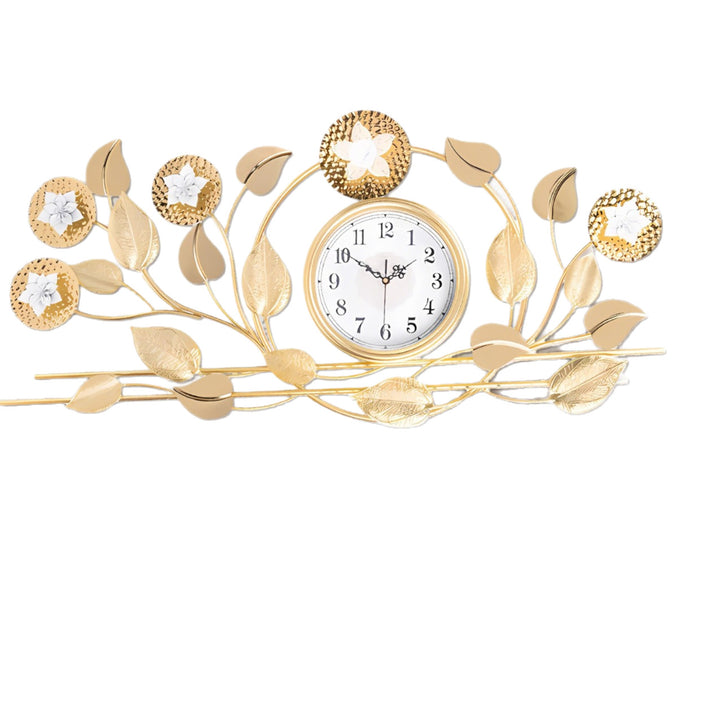 Floral Wall Clock with Decorative Leaf Design Kalsten