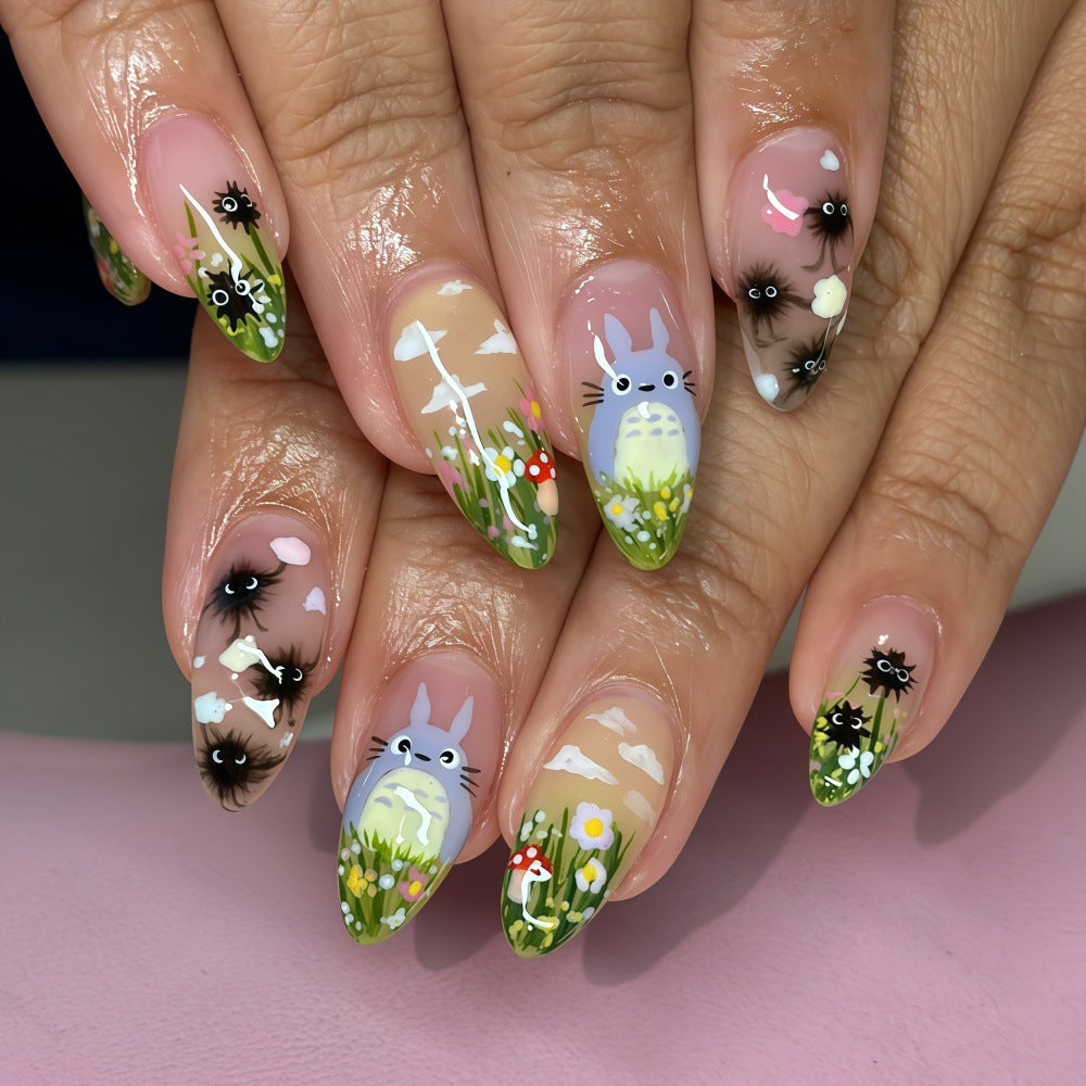 Fantasy animal and flower motifs artificial nails Kalsten