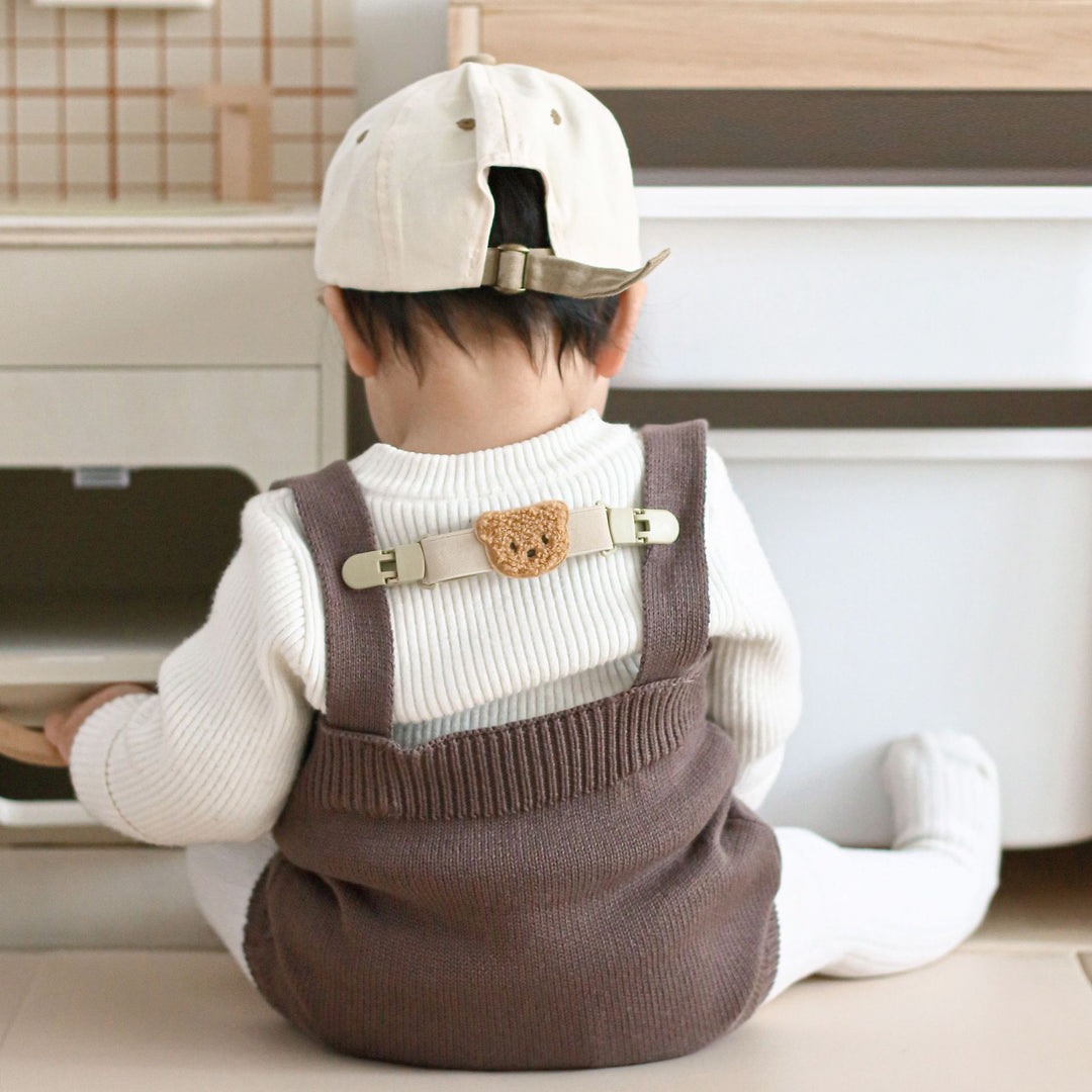 Plush Teddy Pacifier Clip with Safety Buckle and Elastic Strap