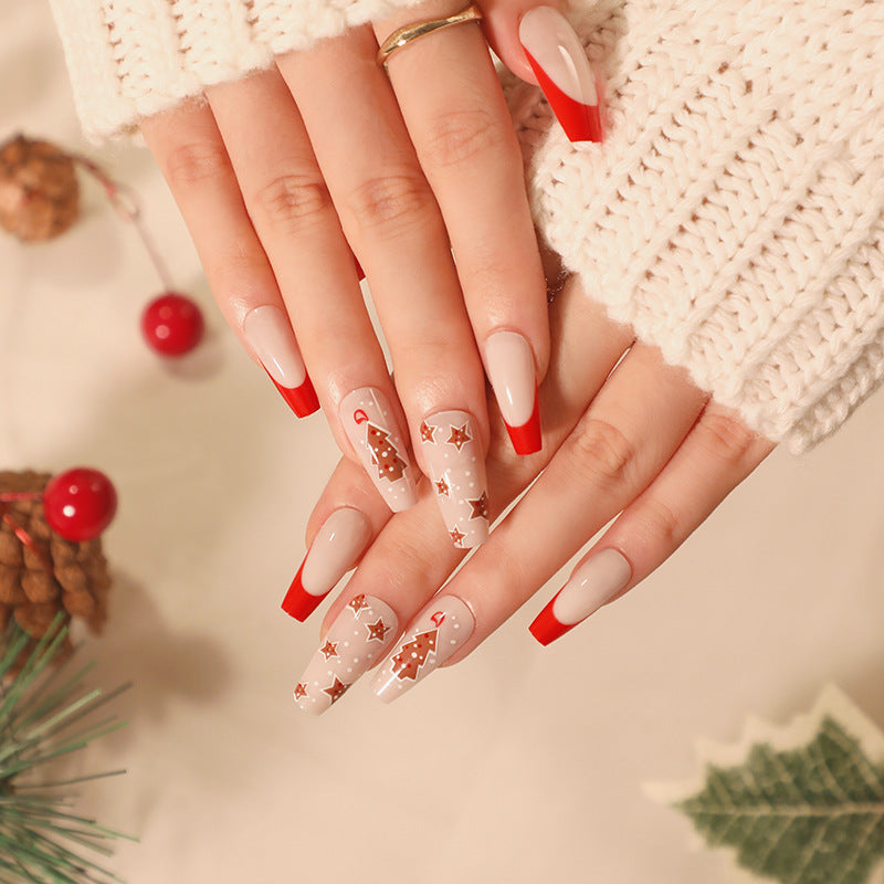 Artful Christmas nail art with original gingerbread motif Kalsten