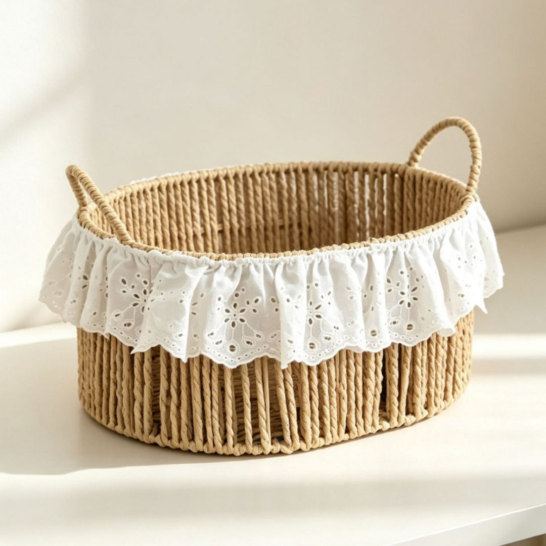 Charming storage basket with ruffle detail Kalsten