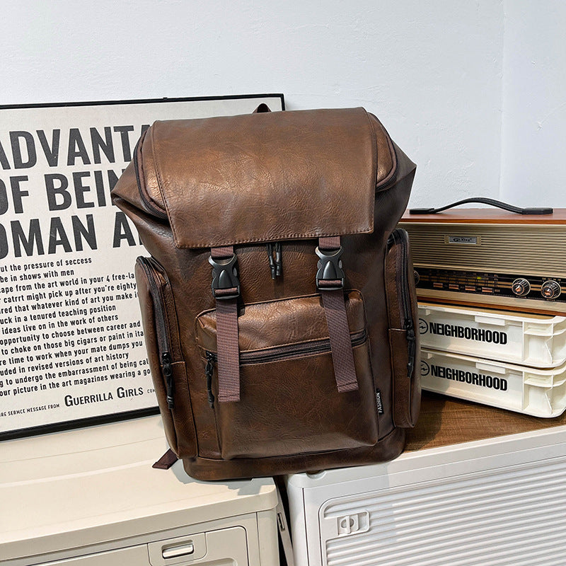Vintage Style Leather Backpack Kalsten