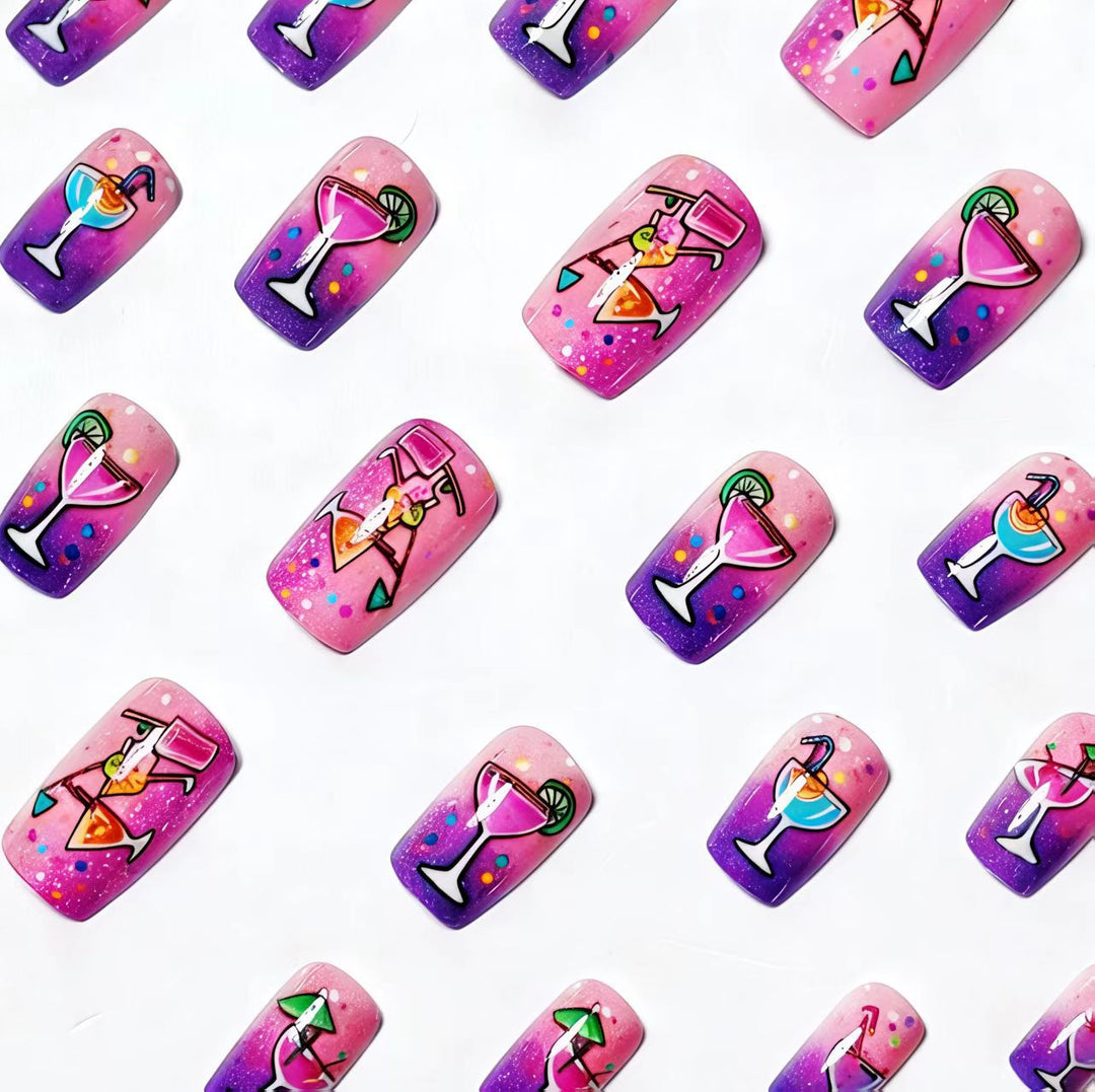 Creative Art Nails with Cheerful Cocktail Design Kalsten