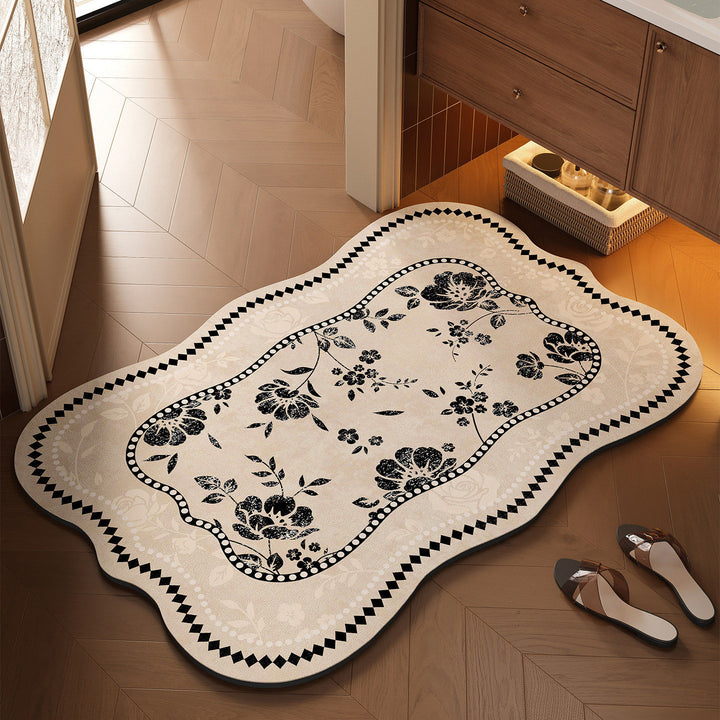 Floral Design Bathroom Mat Kalsten