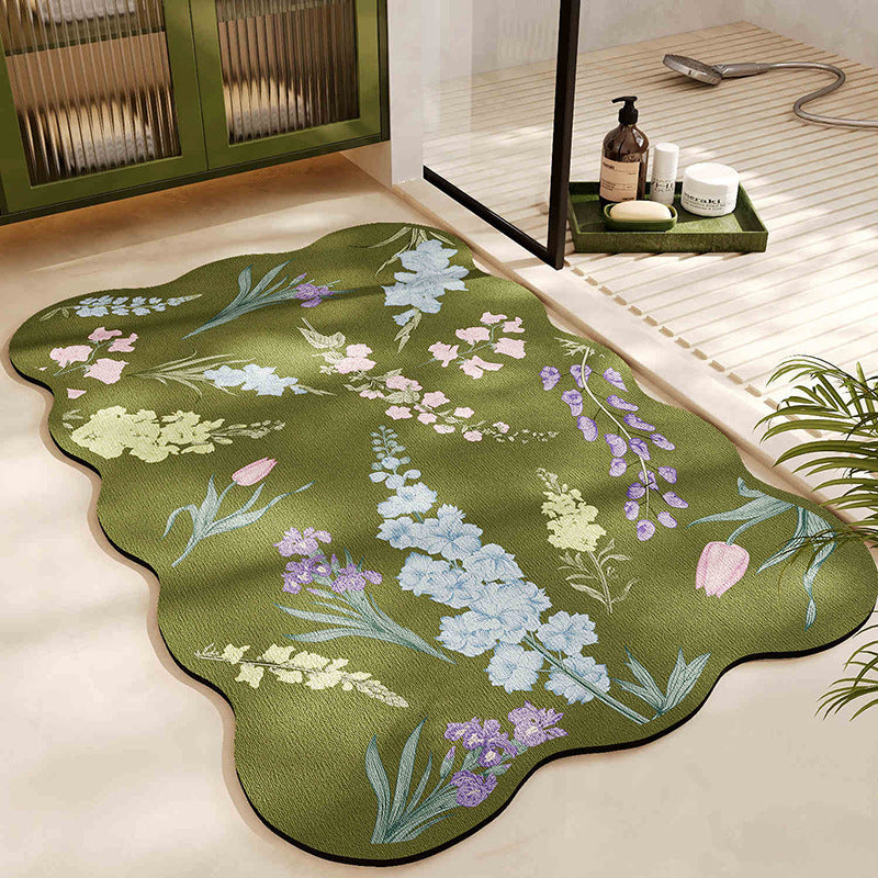 Floral Pattern Bath Mat Kalsten