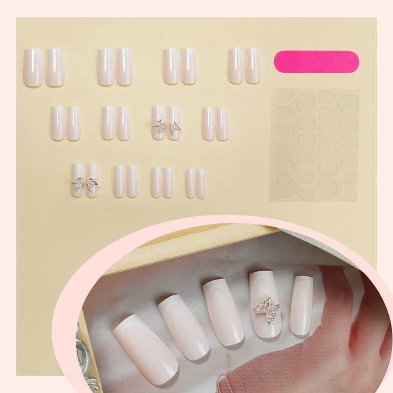 Premium Decorative Press-On Nail Set with Elegant Butterfly Accents Kalsten