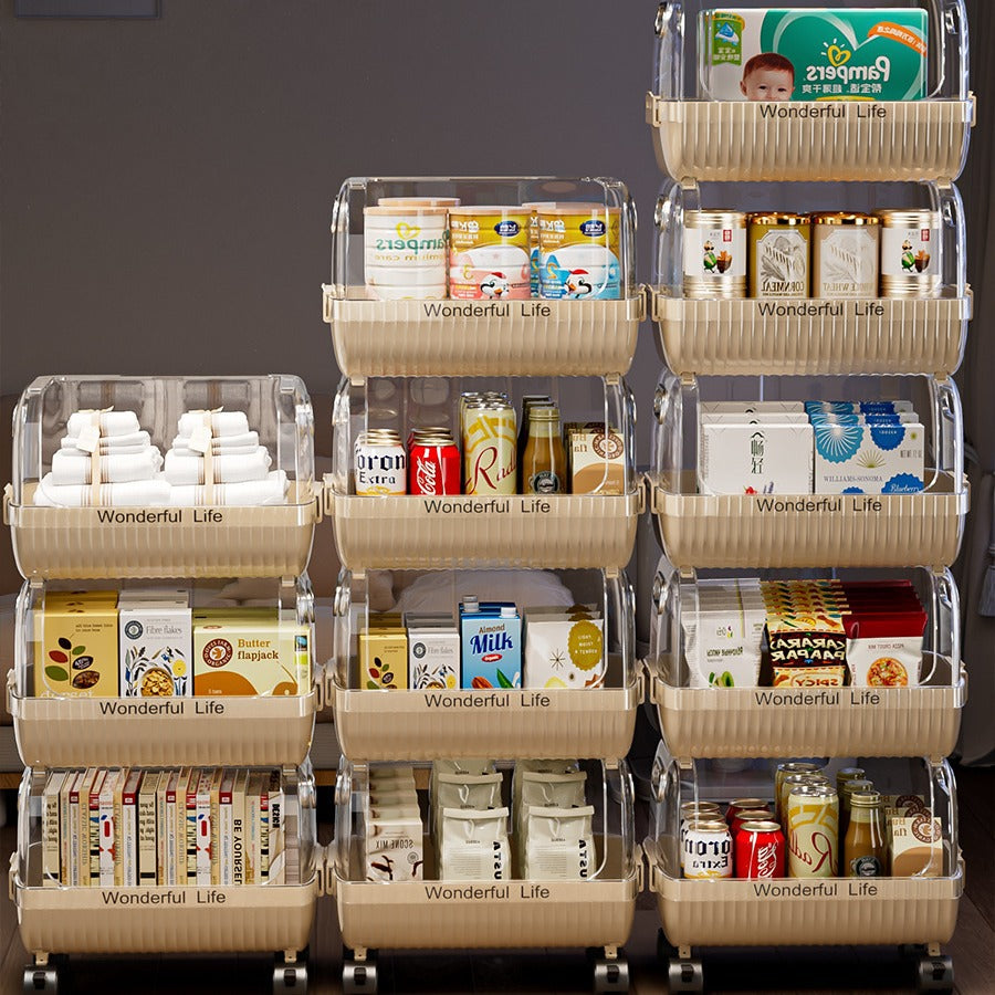 Multi-Tier Storage Organizer with Transparent Baskets Kalsten