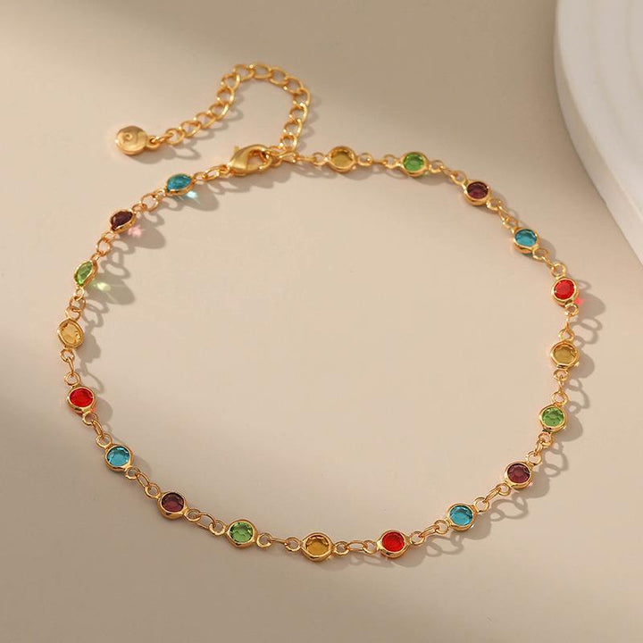 Colorful Gemstone Ankle Bracelet Kalsten