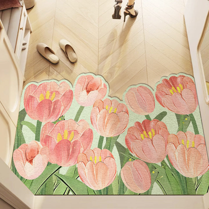 Floral Print Decorative Area Rug