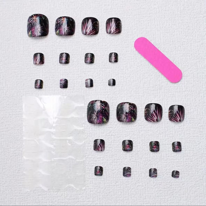 Nail art set with creative floral design Kalsten