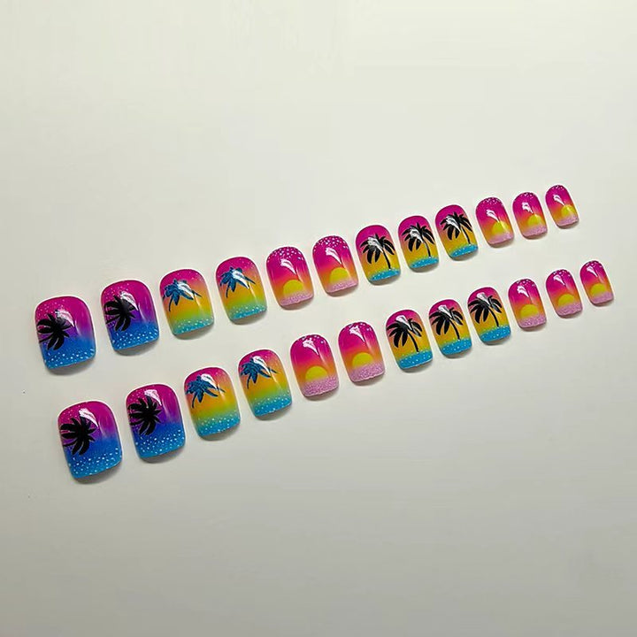 Tropical design artificial nails Kalsten