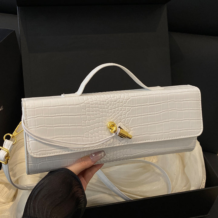 Elegant Crocodile-Textured Handbag