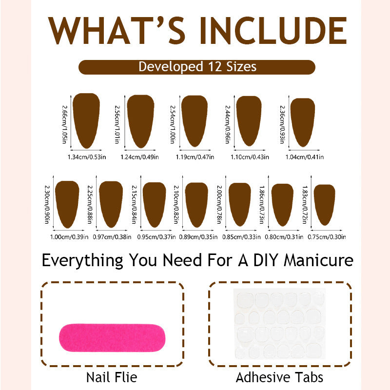 Artificial nail set with glamorous accents and cheerful patterns Kalsten