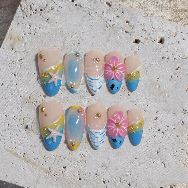 Coastal Paradise Themed Press-On Nail Set