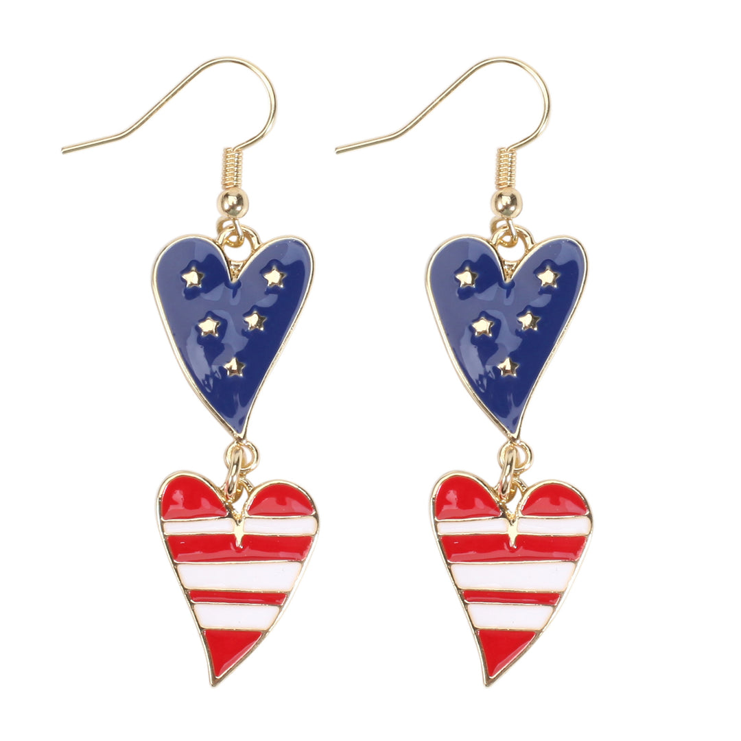 Women's filigree earrings in flag design with crystal stripes and enamel trim Kalsten