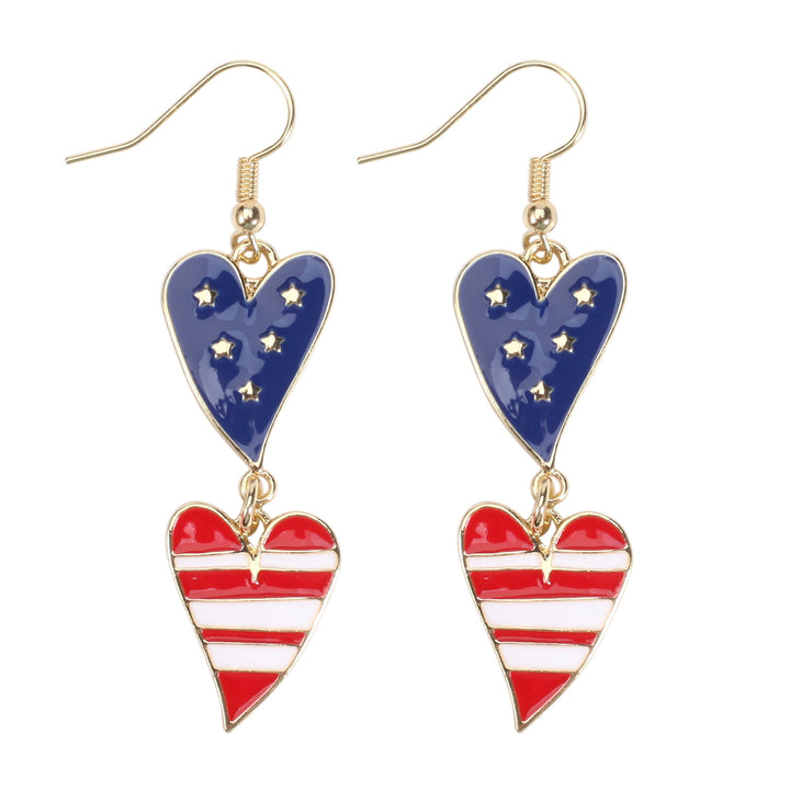 Women's filigree earrings in flag design with crystal stripes and enamel trim Kalsten