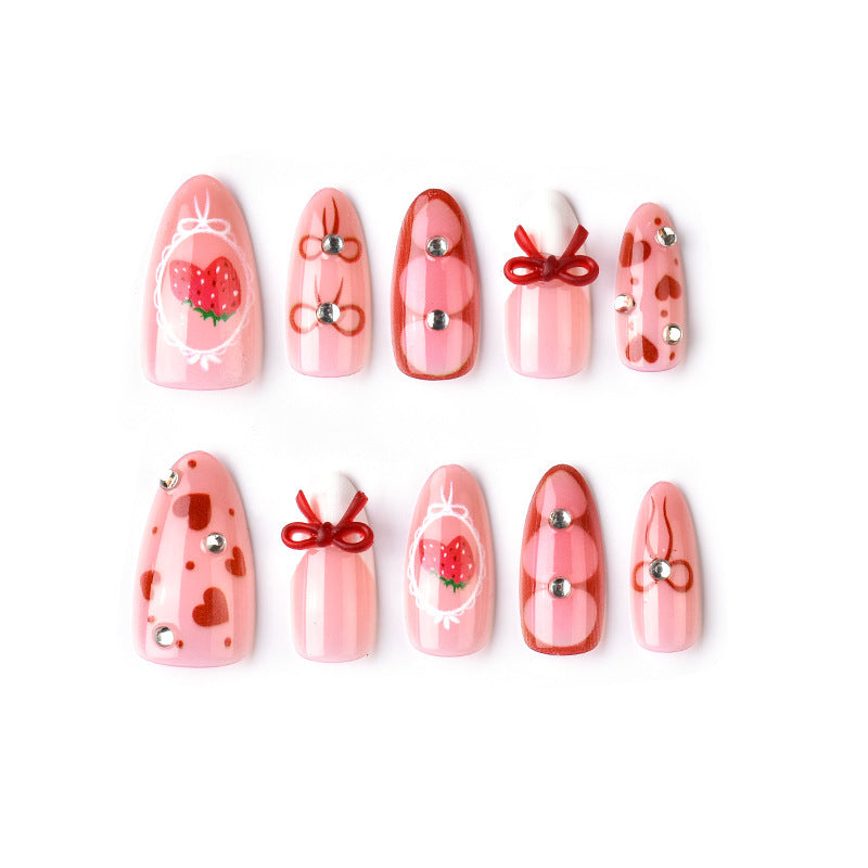 Decorative Strawberry-Themed Press-On Nail Tips Kalsten